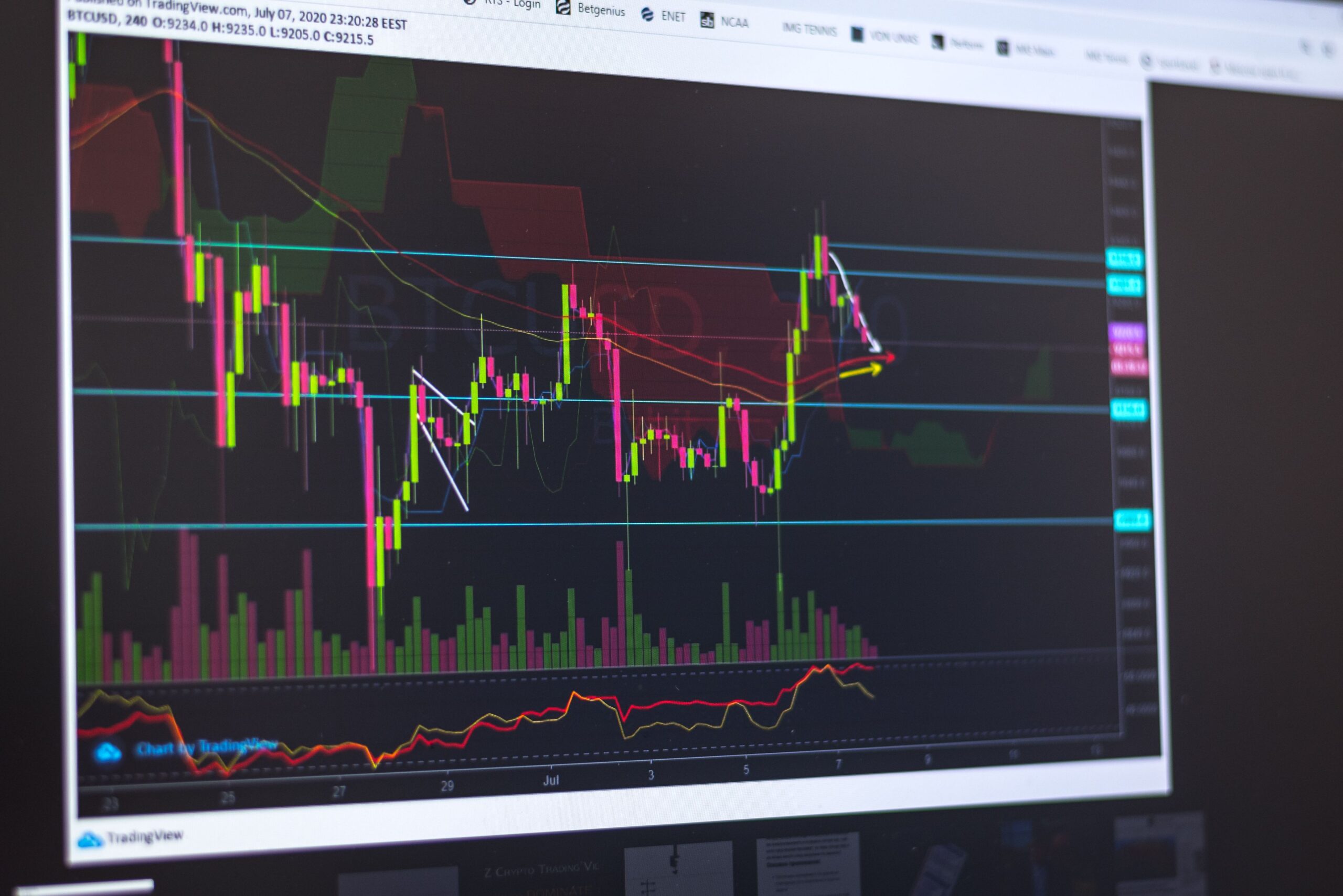 Trading professional reviewing market data